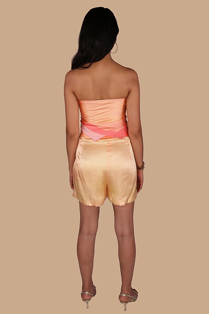 Peach & Orange Printed Scarf Top by Shivani Nirupam at Pernia's Pop Up Shop
