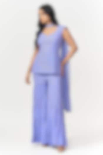 Lavender Crepe Party Wear Sharara Set by Shivani Nirupam at Pernia's Pop Up Shop