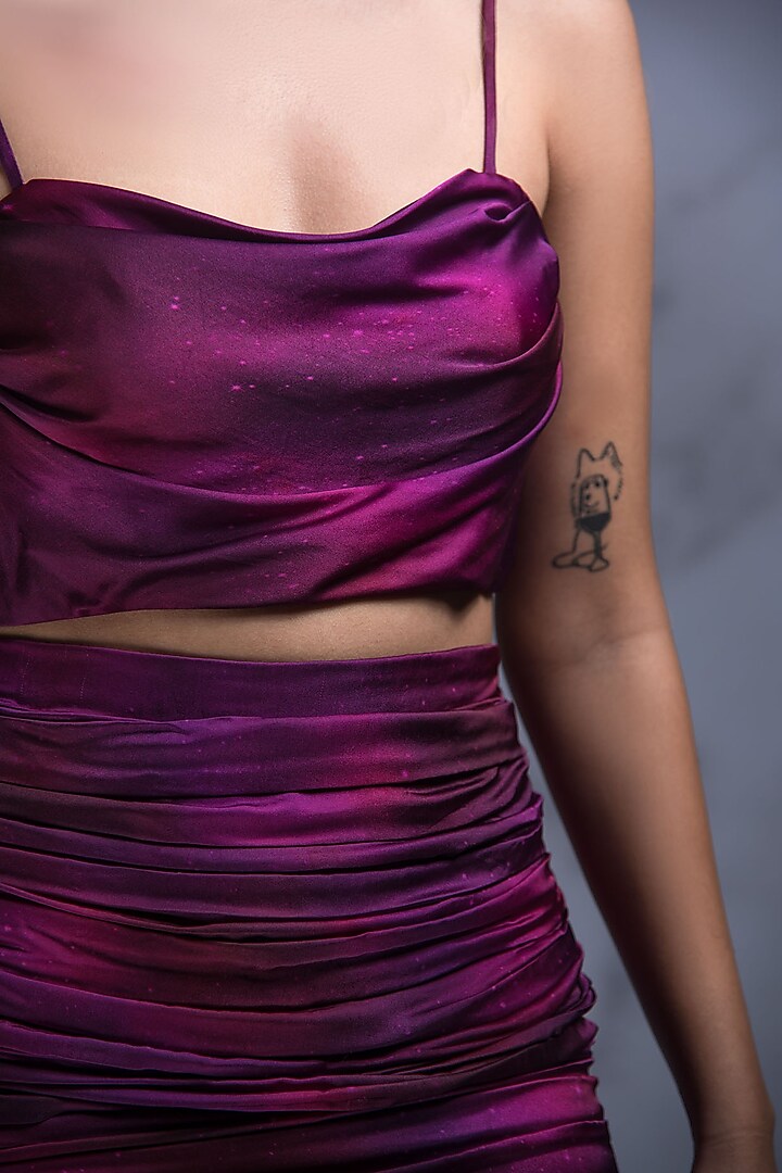 Plum Digital Printed Co-Ord Set by Shivani Nirupam at Pernia's Pop Up Shop