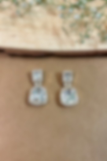 Gold Finish Kundan Polki Stud Earrings by Shop Naymee at Pernia's Pop Up Shop