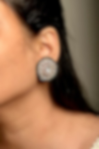 Gold Finish Ruby Kundan Polki Stud Earrings by Shop Naymee at Pernia's Pop Up Shop