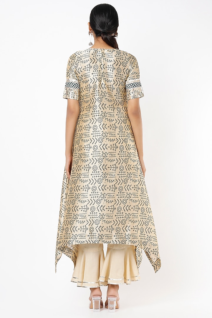 Beige Embroidered Tunic Set by Shilpa Poddar at Pernia's Pop Up Shop