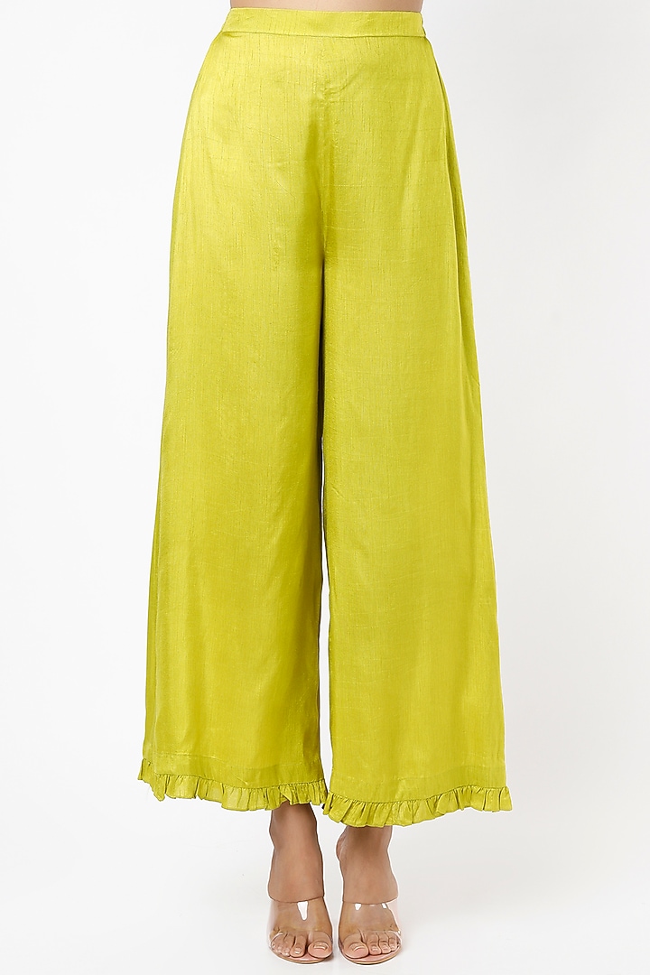 Lime Zardosi Embroidered Tunic Set by Shilpa Poddar at Pernia's Pop Up Shop