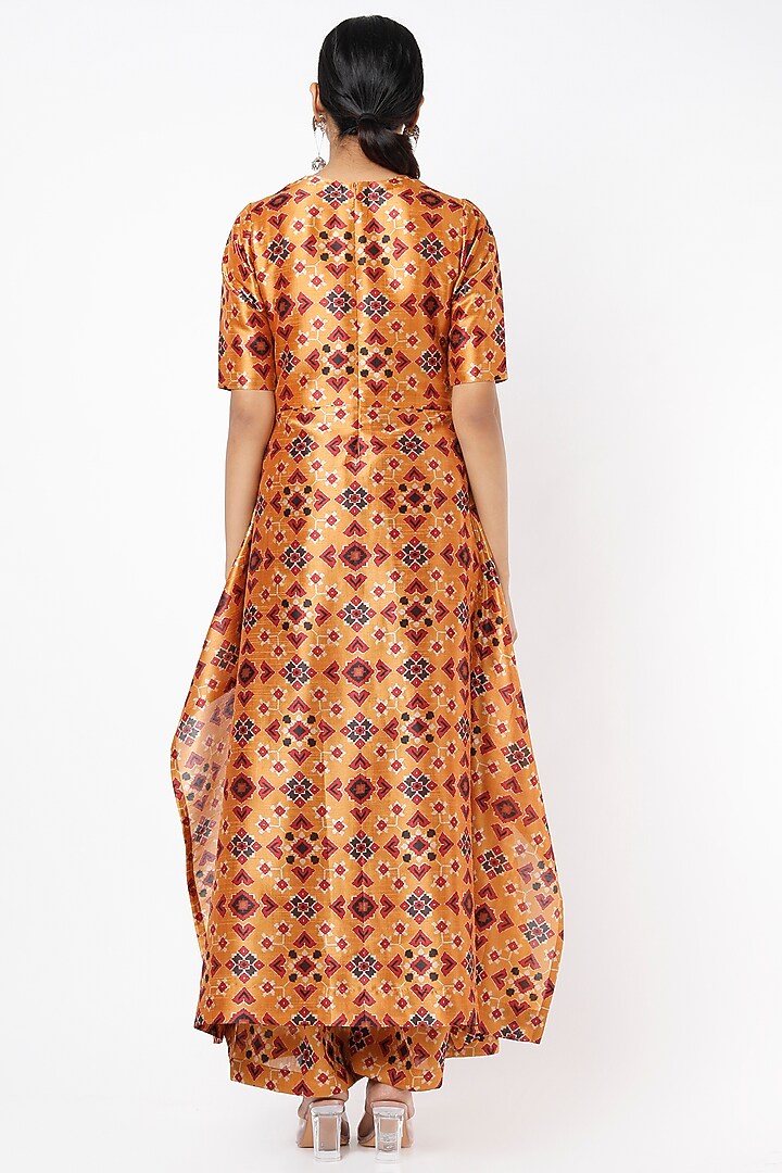Copper Ikat Printed Tunic Set by Shilpa Poddar at Pernia's Pop Up Shop