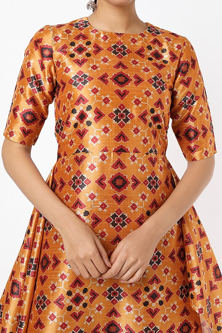 Copper Ikat Printed Tunic Set by Shilpa Poddar at Pernia's Pop Up Shop