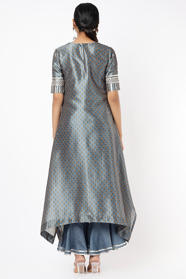 Grey Gota Embroidered Tunic Set by Shilpa Poddar at Pernia's Pop Up Shop