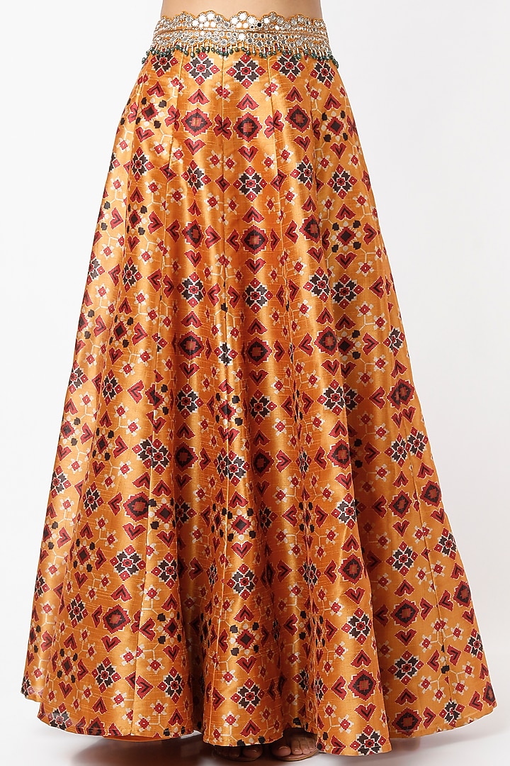 Copper Printed Wedding Lehenga Set by Shilpa Poddar at Pernia's Pop Up Shop