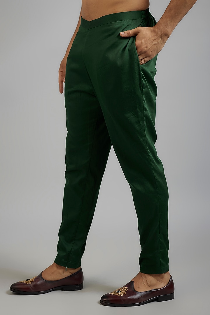 Emerald Green Modal Silk Digital Printed Kurta Set by sharad raghav men at Pernia's Pop Up Shop