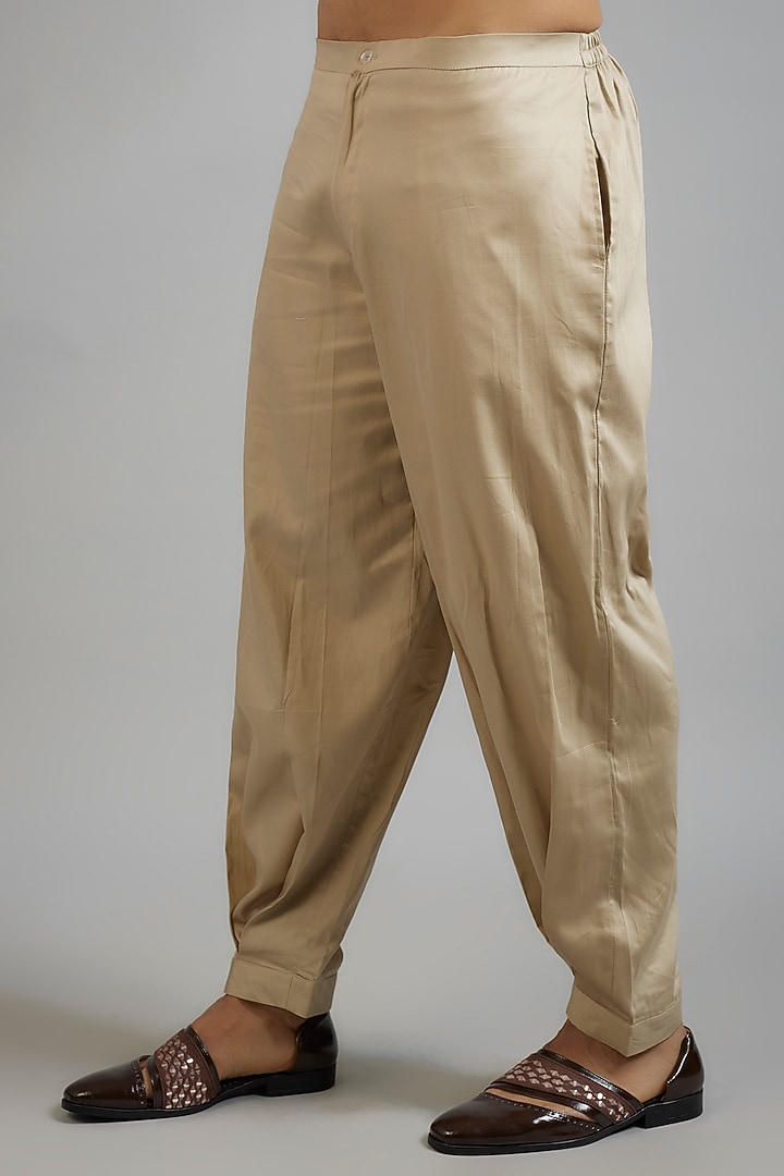 Beige Modal Silk Floral Printed Hoodie Kurta Set by sharad raghav men at Pernia's Pop Up Shop