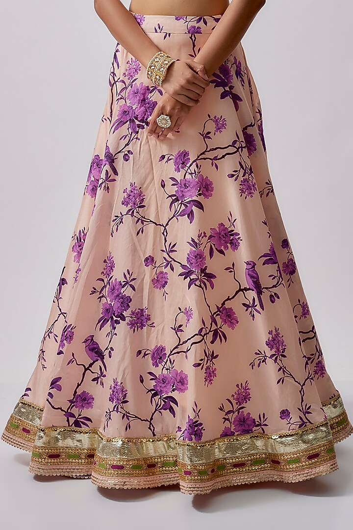 Beige Dola Silk & Polyester Embroidered Wedding Lehenga Set by Sharad Raghav at Pernia's Pop Up Shop