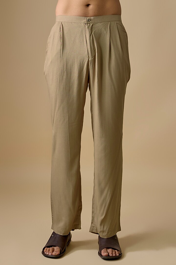 Beige Rayon Silk Resham Embroidered Kurta Set by Sharad Raghav men at Pernia's Pop Up Shop