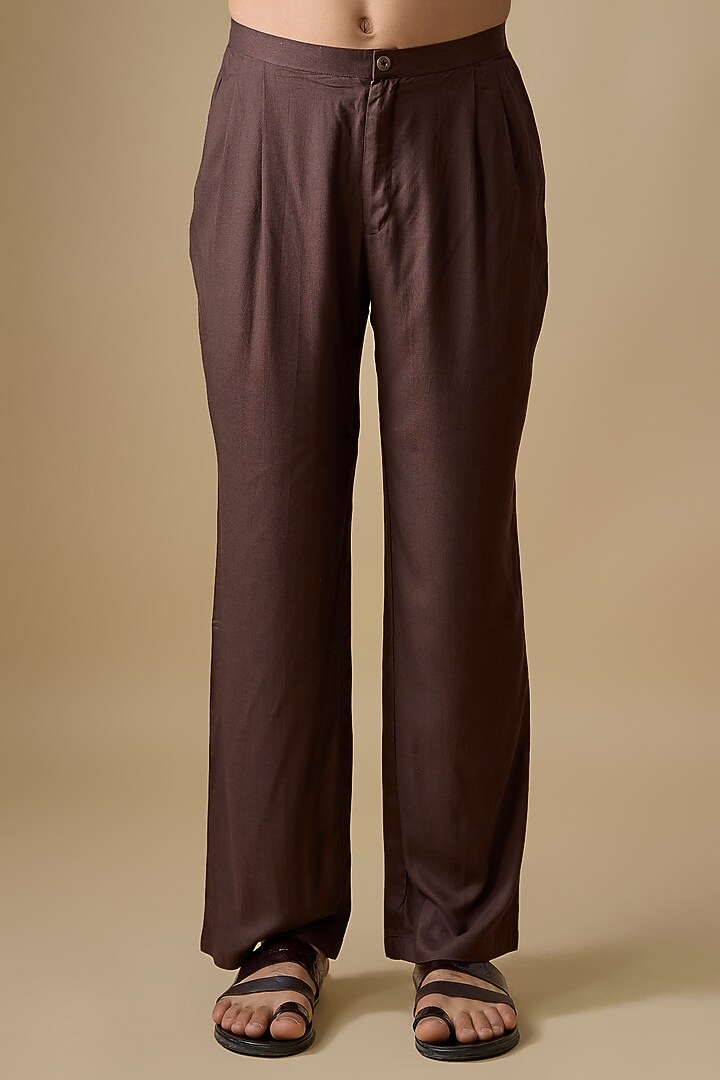 Brown Rayon Silk Resham Embroidered Kurta Set by Sharad Raghav men at Pernia's Pop Up Shop