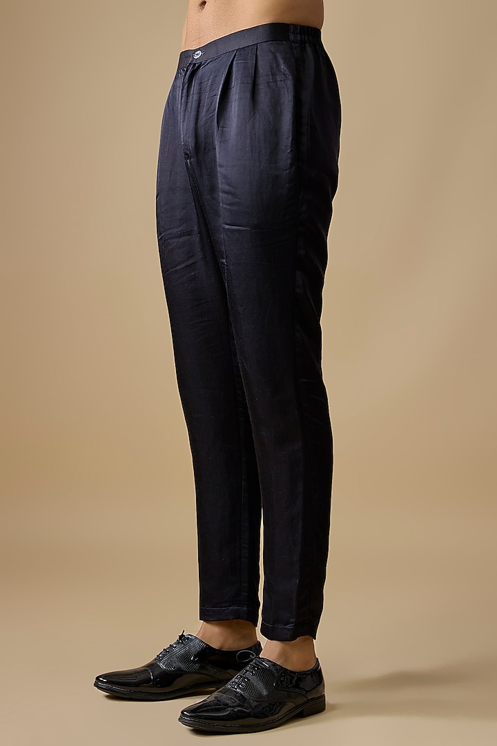 Black Silk Foil Printed Bundi Jacket Set by Sharad Raghav men at Pernia's Pop Up Shop