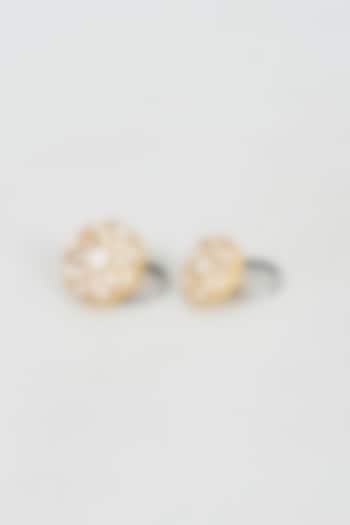 Silver Kundan Polki Buttons (Set of 13) by sharad raghav men at Pernia's Pop Up Shop