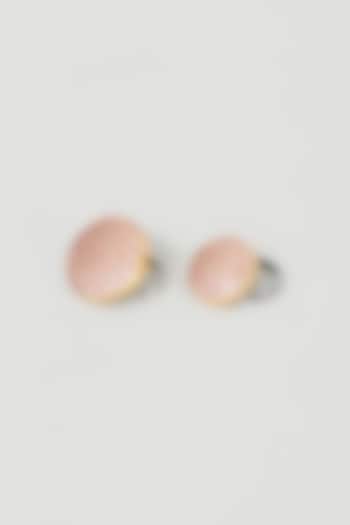 Pink Brass Meenakari Buttons (Set of 13) by sharad raghav men