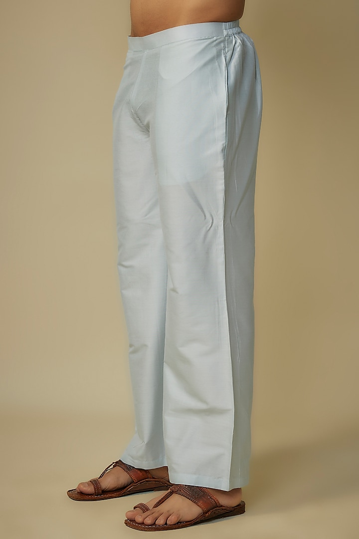 Powder Blue Poly Silk Kurta Set by Sharad Raghav men at Pernia's Pop Up Shop