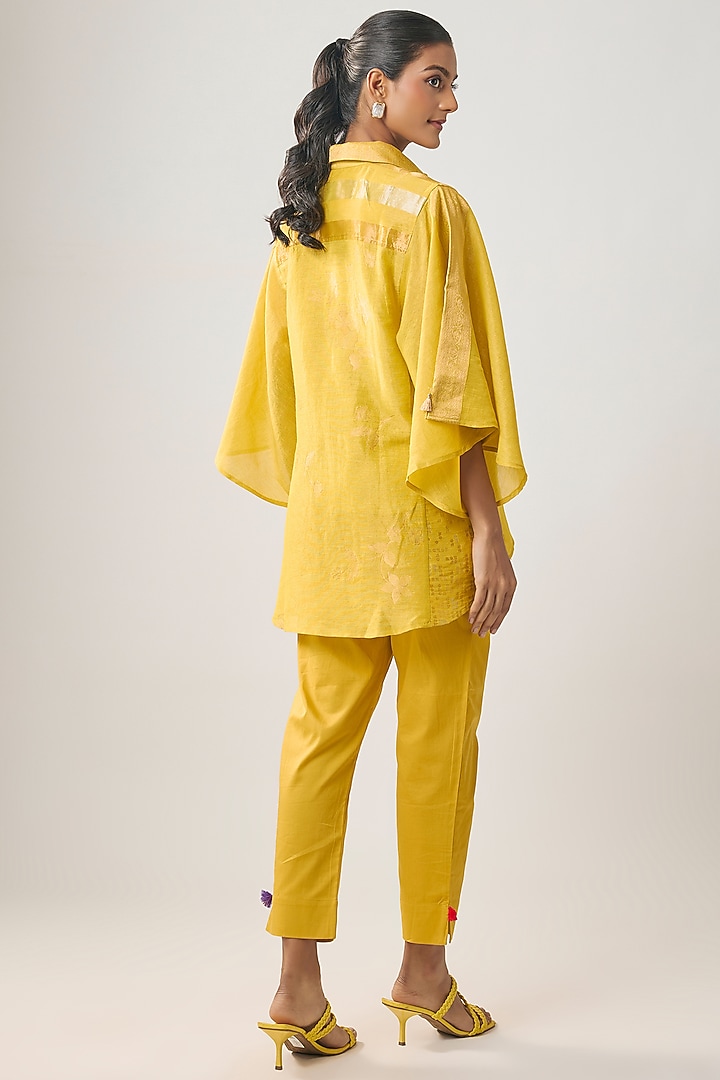 Yellow Linen Shirt by SHRADDHA RAMBHIA at Pernia's Pop Up Shop