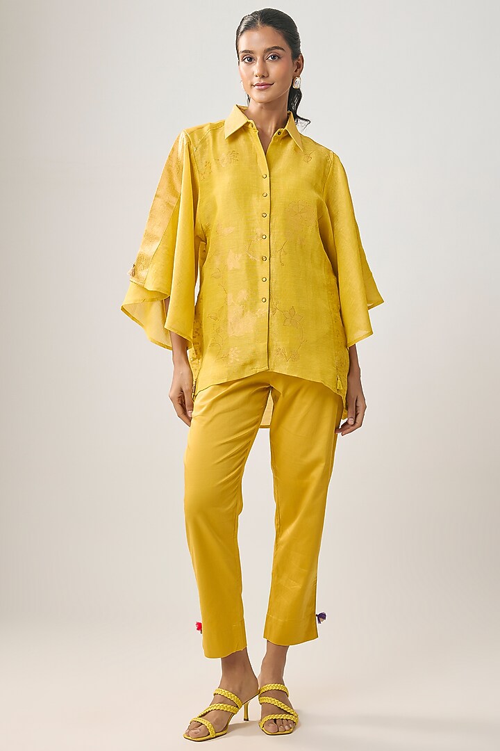 Yellow Linen Shirt by SHRADDHA RAMBHIA at Pernia's Pop Up Shop