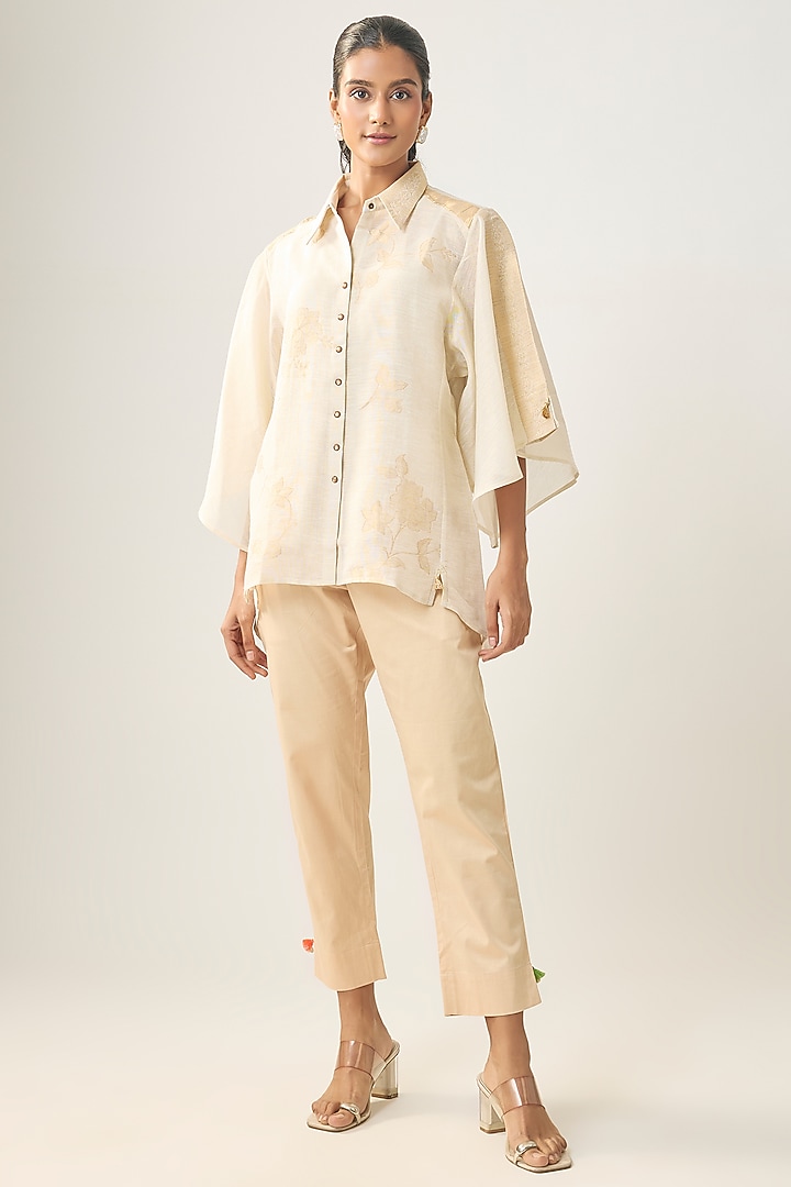 Ivory Linen Shirt by SHRADDHA RAMBHIA at Pernia's Pop Up Shop
