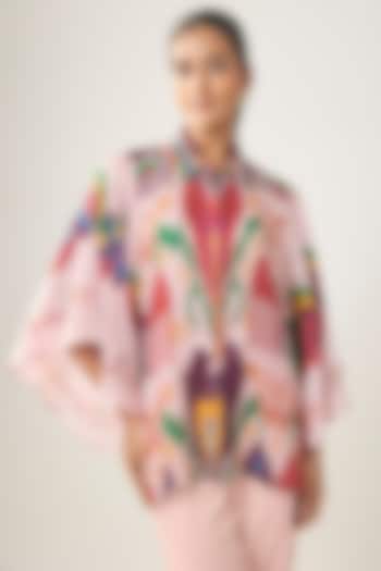 Multi-Colored Gajji Silk Ikat Shirt by SHRADDHA RAMBHIA at Pernia's Pop Up Shop
