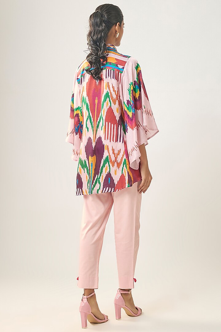 Multi-Colored Gajji Silk Ikat Shirt by SHRADDHA RAMBHIA at Pernia's Pop Up Shop