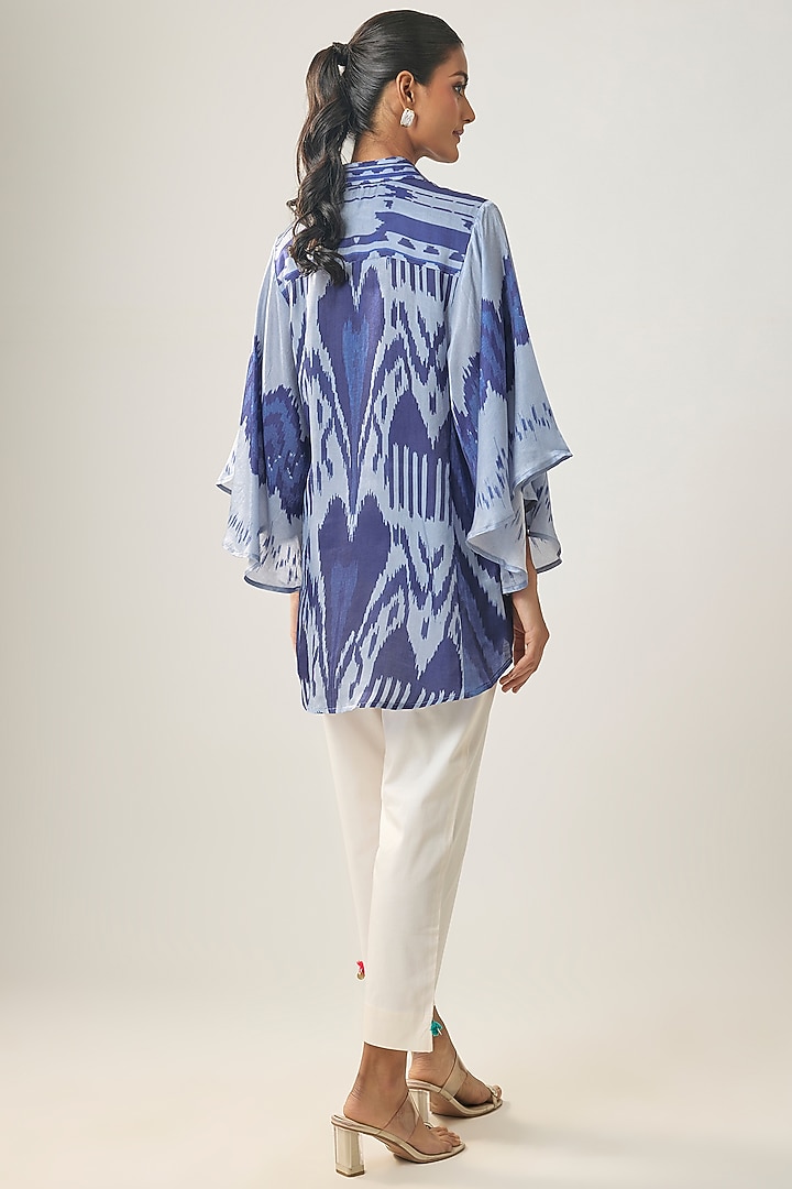 Multi-Colored Gajji Silk Ikat Shirt by SHRADDHA RAMBHIA at Pernia's Pop Up Shop