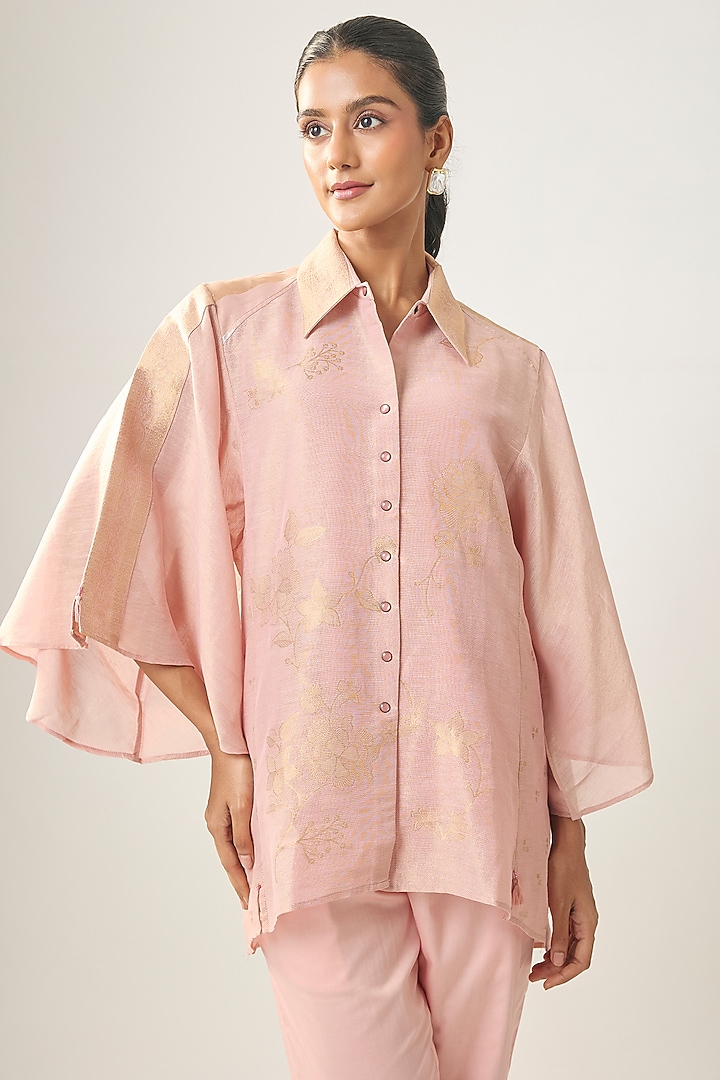 Pink Linen Shirt by SHRADDHA RAMBHIA at Pernia's Pop Up Shop