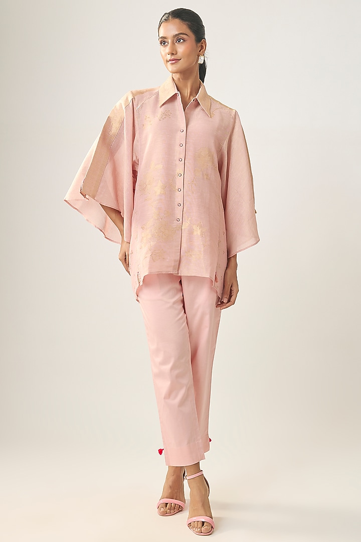 Pink Linen Shirt by SHRADDHA RAMBHIA at Pernia's Pop Up Shop