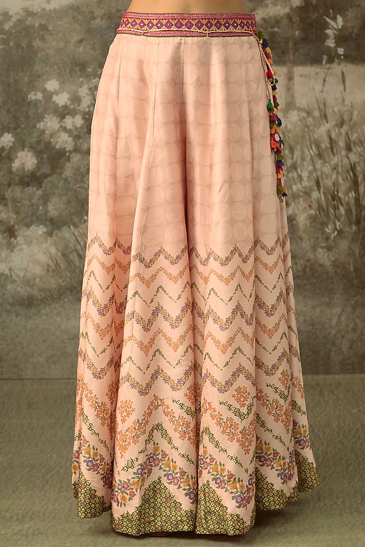 Blush Pink Vegan Slub Silk Palazzo Set by SHRADDHA RAMBHIA at Pernia's Pop Up Shop