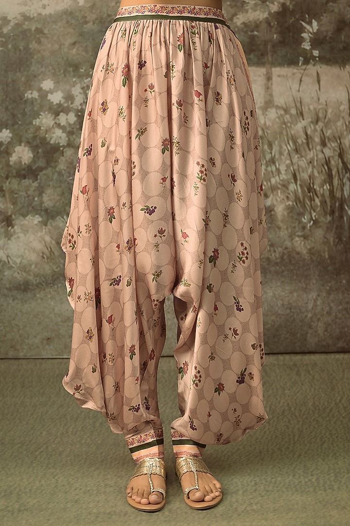 Dusty Pink Vegan Linen Silk Embroidered Kurta Set by SHRADDHA RAMBHIA at Pernia's Pop Up Shop