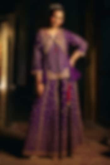 Purple Vegan Slub Palazzo Set by SHRADDHA RAMBHIA at Pernia's Pop Up Shop