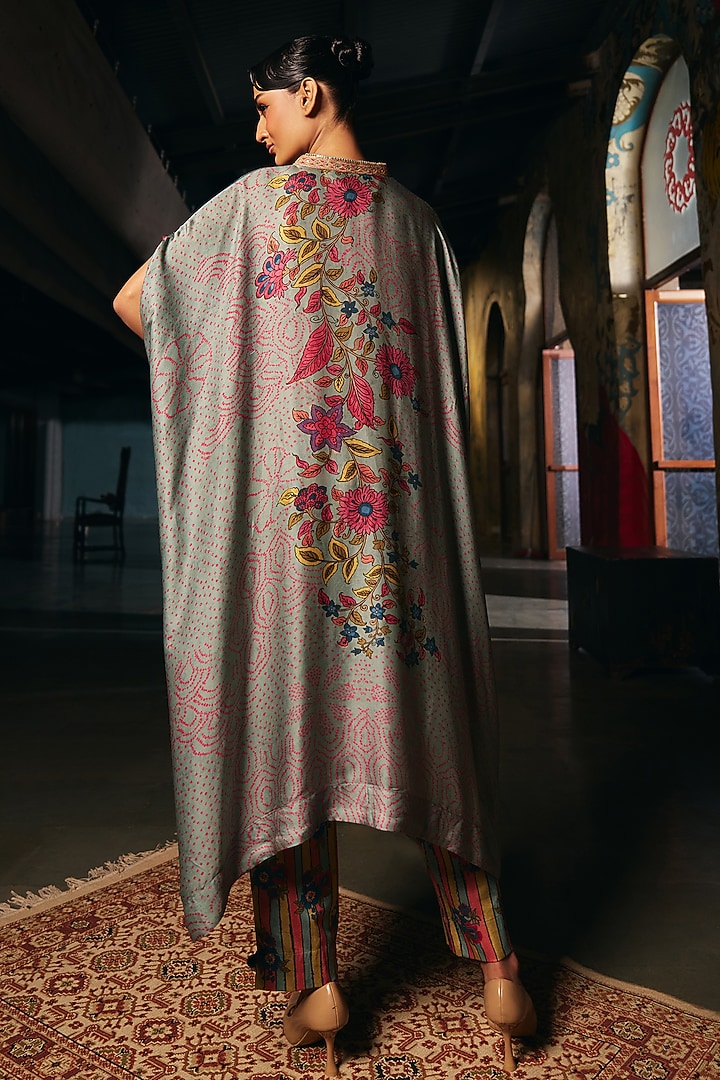 Duck-Egg Blue Modal Satin Co-Ord Set by SHRADDHA RAMBHIA at Pernia's Pop Up Shop