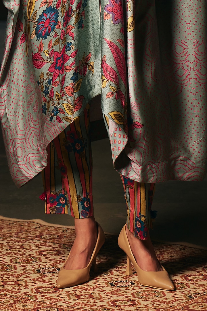 Duck-Egg Blue Modal Satin Co-Ord Set by SHRADDHA RAMBHIA at Pernia's Pop Up Shop