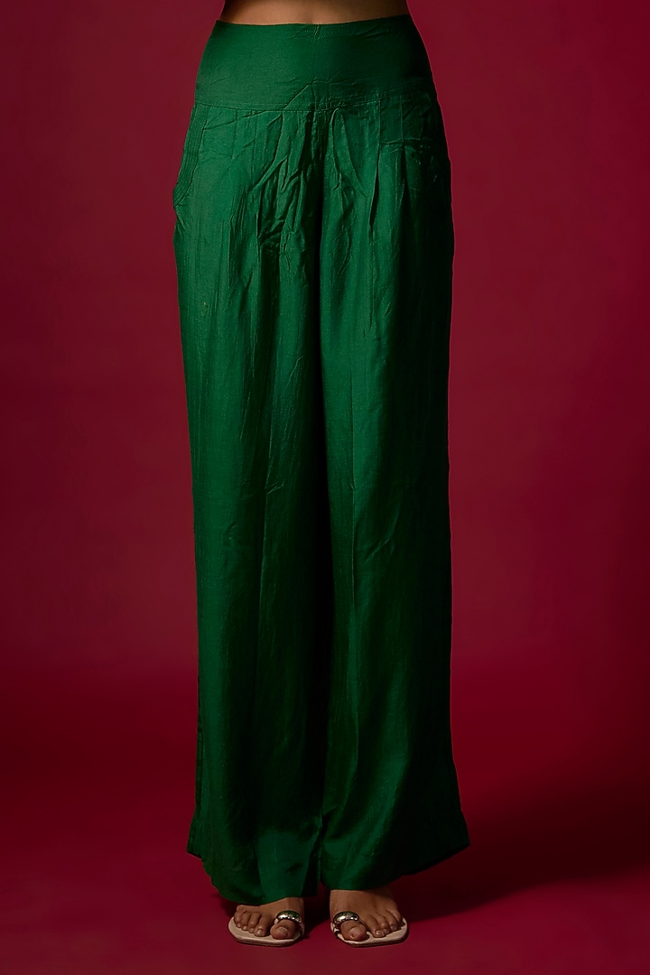Mustard Cotton Silk Printed & Embroidered Kurta Set by SHRADDHA RAMBHIA at Pernia's Pop Up Shop