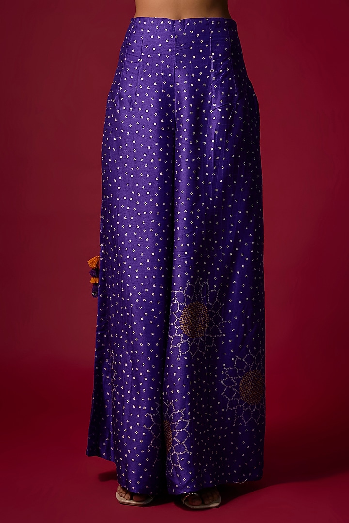 Purple Slub Silk Bandhani Printed Co-Ord Set by SHRADDHA RAMBHIA at Pernia's Pop Up Shop