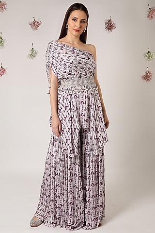 Lilac Digital Printed Sharara Set by Shreya J