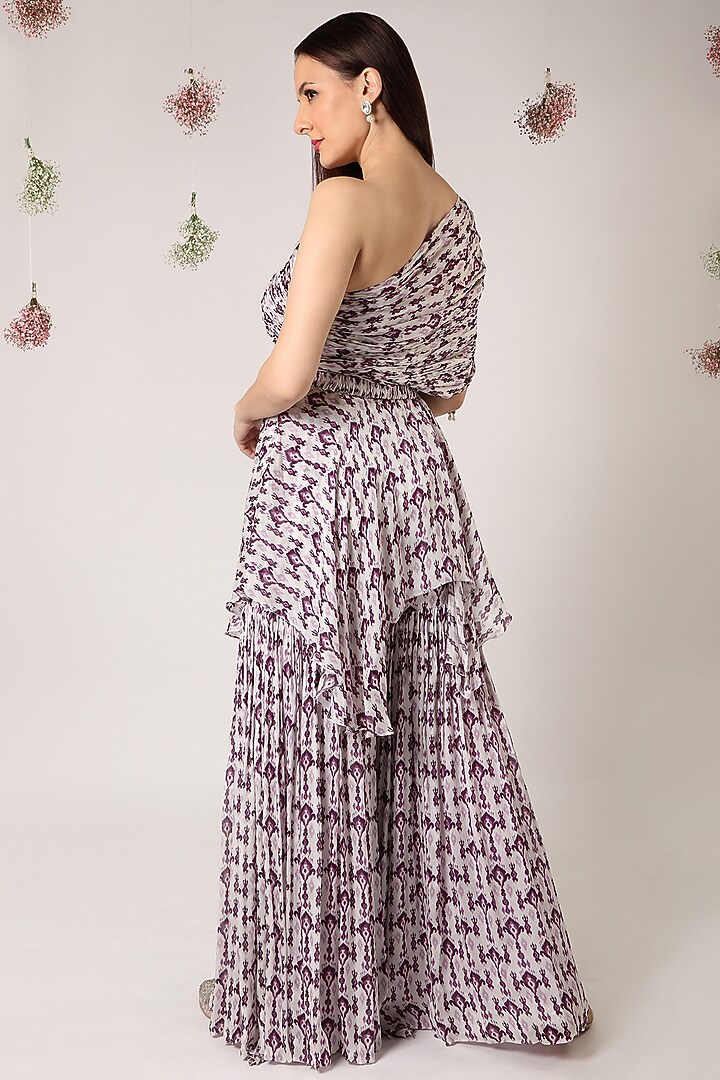 Lilac Digital Printed Party Wear Sharara Set by Shreya J at Pernia's Pop Up Shop