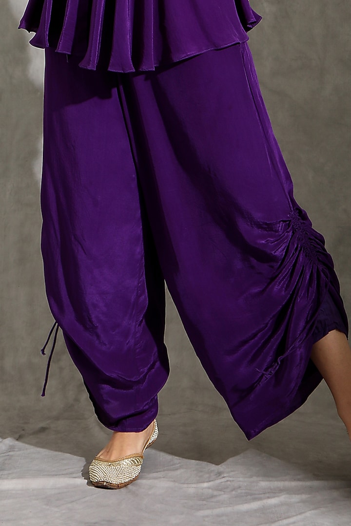 Purple Natural Crepe Embellished Co-Ord Set by Shreya J at Pernia's Pop Up Shop