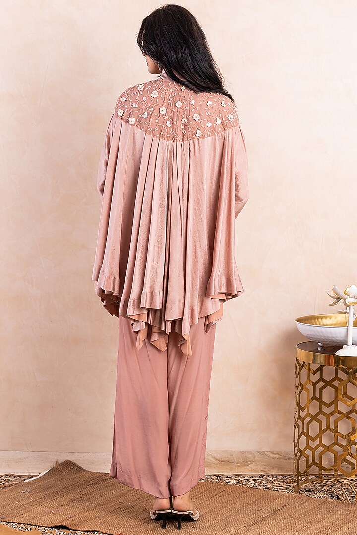 Pink Silk Straight Pant Set by Shikha & Srishti at Pernia's Pop Up Shop