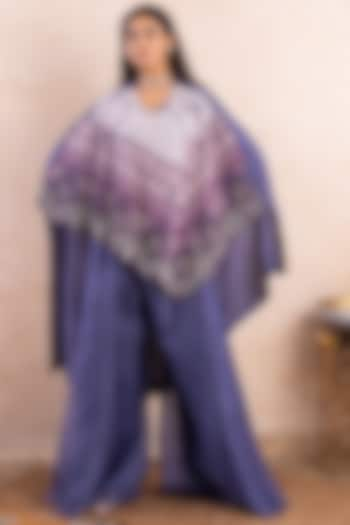 Lavender Embroidered Cape Set by Shikha & Srishti at Pernia's Pop Up Shop