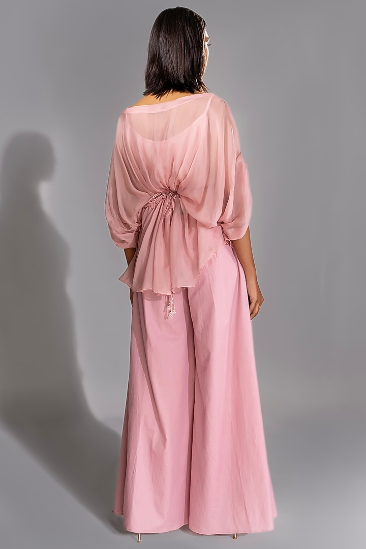 Pink Organza & Cotton Co-Ord Set by Shruti S at Pernia's Pop Up Shop