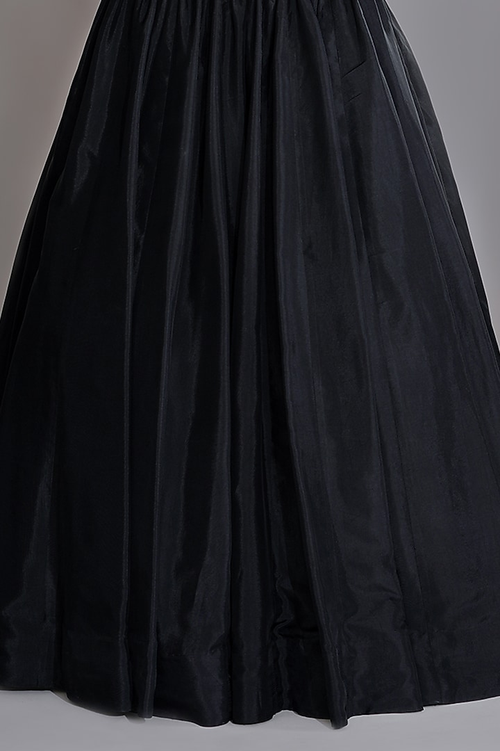 Black Silk Wedding Lehenga Set by Shruti S at Pernia's Pop Up Shop