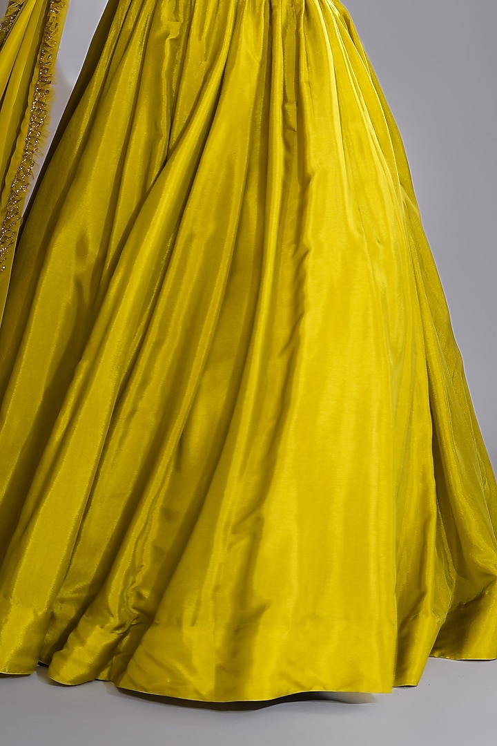 Green Silk Wedding Lehenga Set by Shruti S at Pernia's Pop Up Shop
