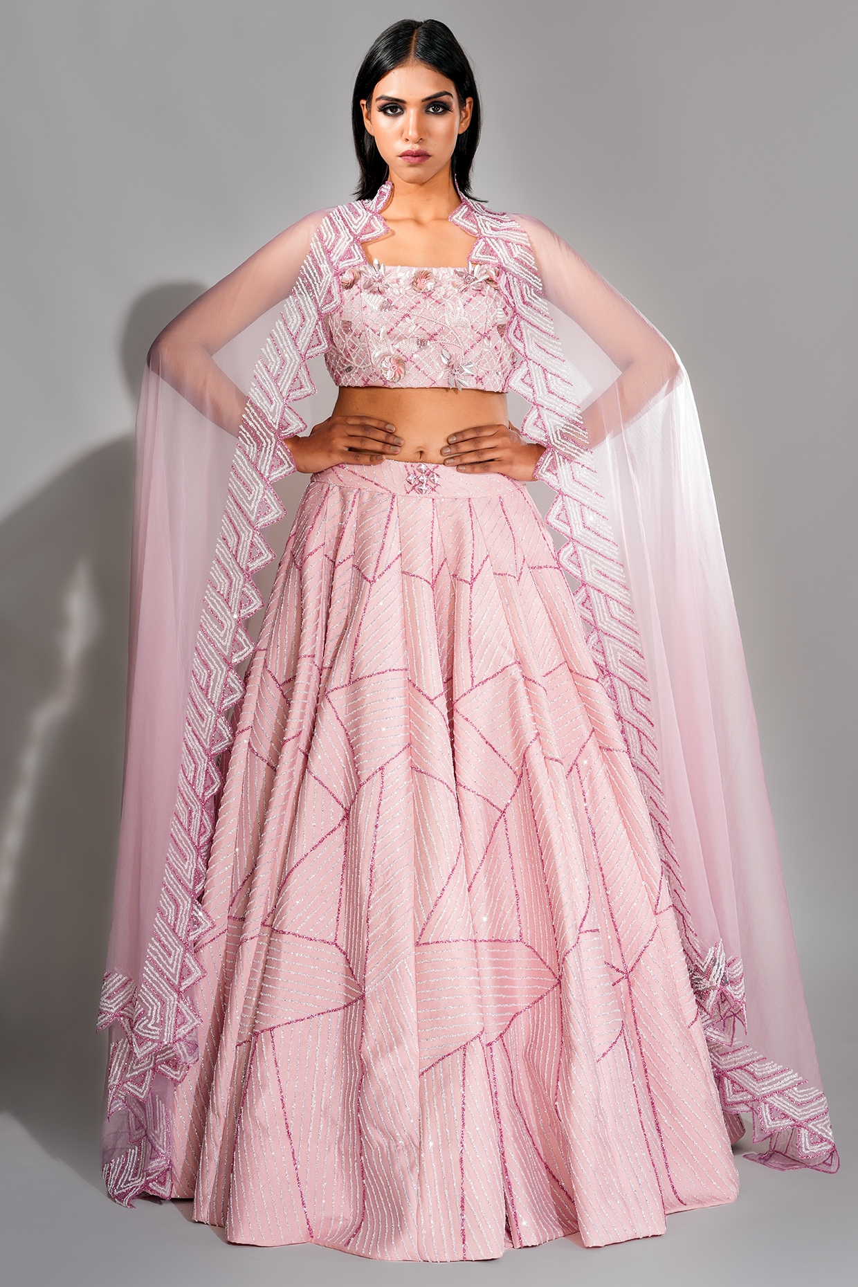 Kiara Advani New Pink Crop-top Lehenga For Bride Sister | Craftyfox