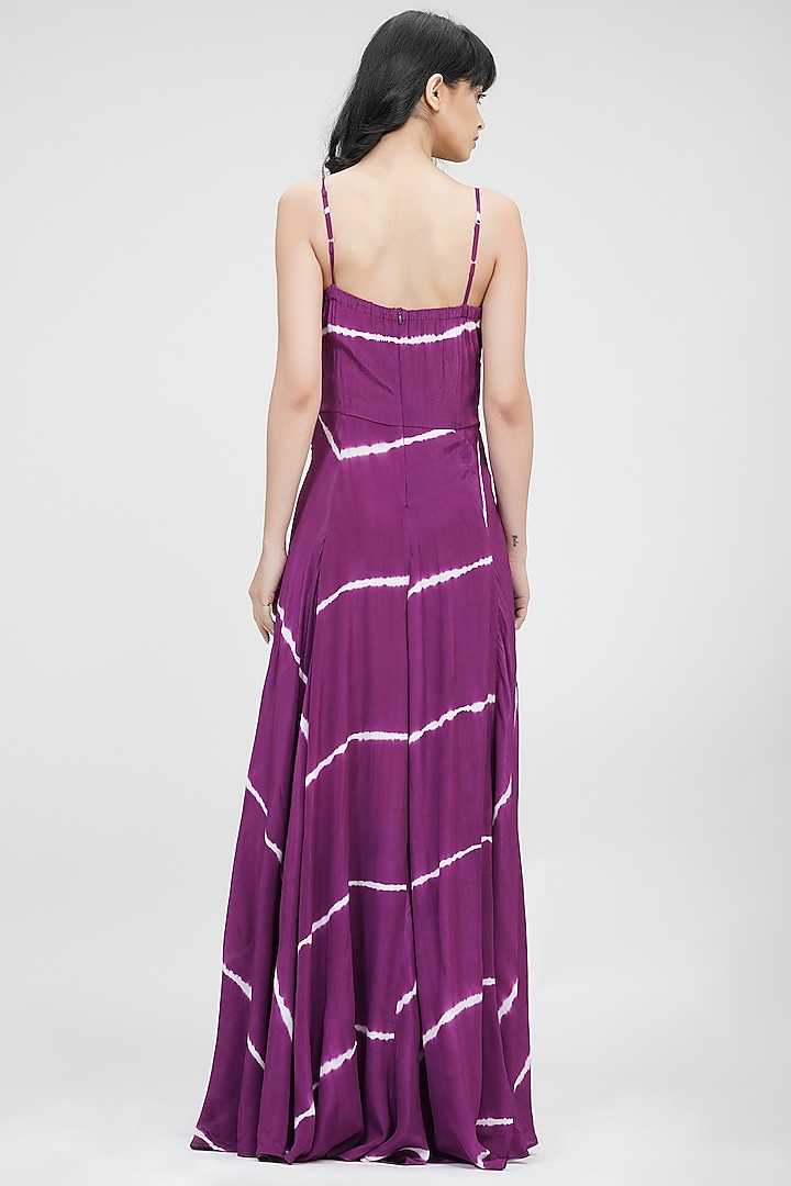 Wine Viscose Crepe Printed Maxi Vacation Dress by Shruti S at Pernia's Pop Up Shop