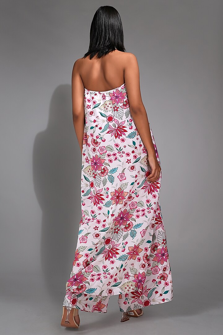 Off-White Modal Satin Floral Printed Co-Ord Set by Shruti S at Pernia's Pop Up Shop