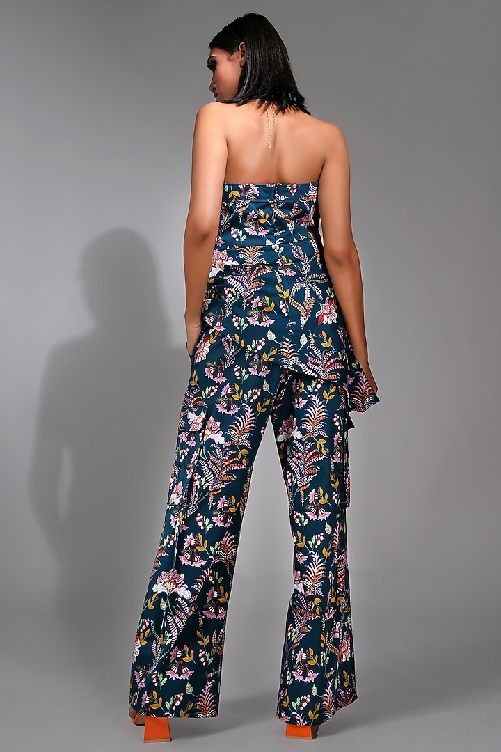 Navy Blue Cotton Printed Co-Ord Set by Shruti S at Pernia's Pop Up Shop