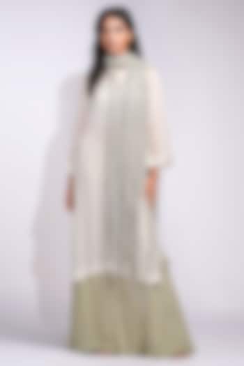 Sage Green Organza & Satin Co-Ord Set by Shruti S at Pernia's Pop Up Shop