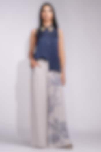 Grey Natural Cotton & Modal Satin Pant Set by Shruti S at Pernia's Pop Up Shop