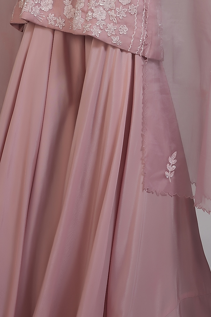 Baby Pink Crepe Wedding Sharara Set by Shruti S at Pernia's Pop Up Shop